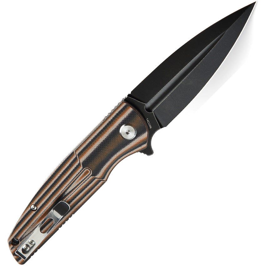 Bestech Knives Fin Linerlock Orange Multi Blk