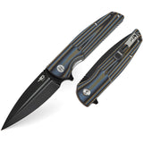 Bestech Knives Fin Linerlock Blue Multi Blk