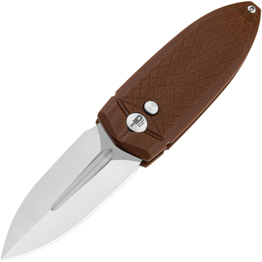 Bestech Knives Ququ Button Lock G10 Brown