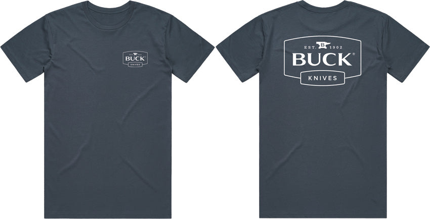 Buck Logo T-Shirt Petro Blue Lg