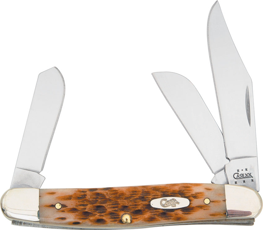 Case Cutlery Large Stockman Amber Bone