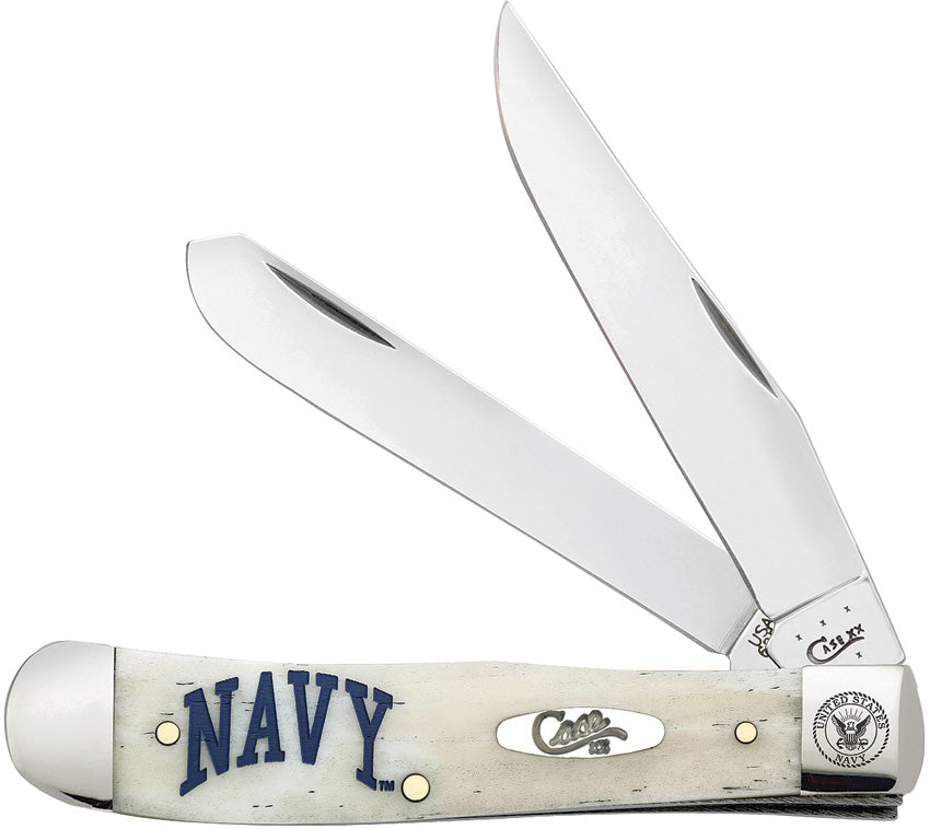 Case Cutlery US Navy Trapper Natural Bone