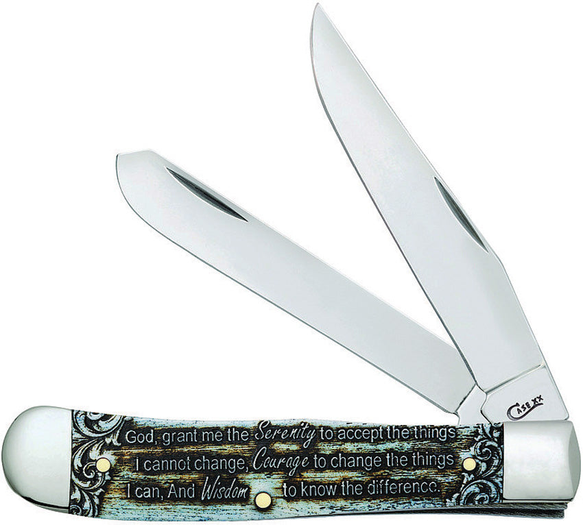 Case Cutlery Trapper Serenity Prayer Bone