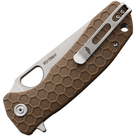 Honey Badger Knives Large Leaf Linerlock Tan