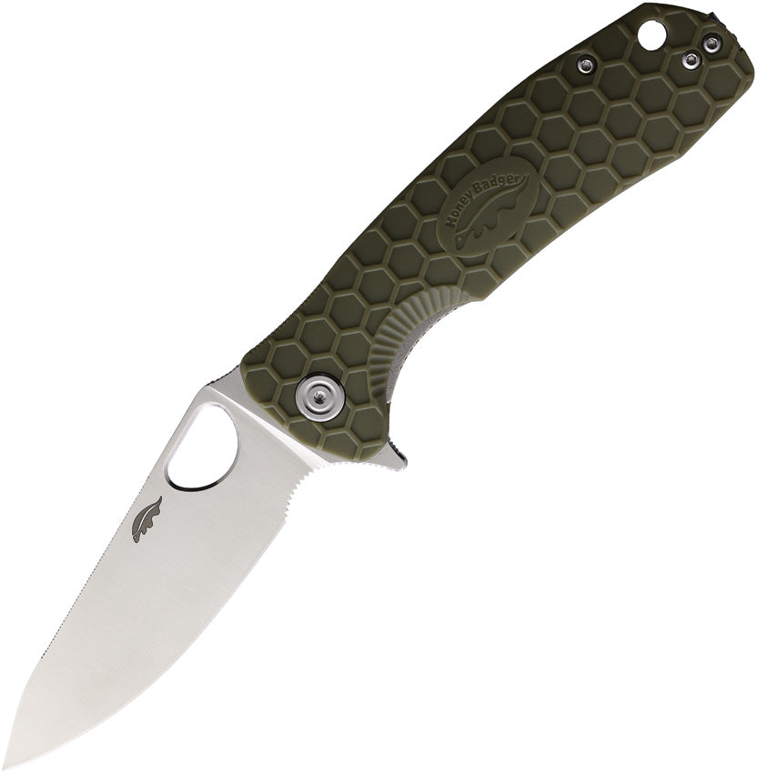 Honey Badger Knives Large Leaf Linerlock Green