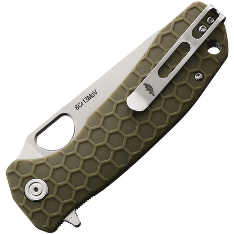 Honey Badger Knives Large Leaf Linerlock Green