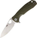 Honey Badger Knives Medium Leaf Linerlock Green