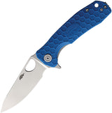 Honey Badger Knives Medium Leaf Linerlock Blue