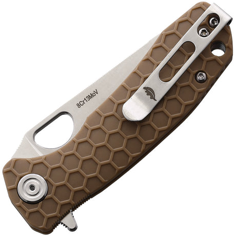 Honey Badger Knives Small Leaf Linerlock Tan