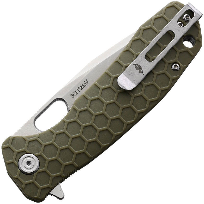 Honey Badger Knives Large Linerlock Tanto Green