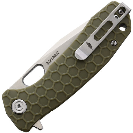 Honey Badger Knives Medium Linerlock Tanto Green