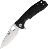 Honey Badger Knives Medium Leaf Linerlock Black