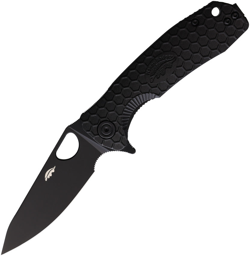 Honey Badger Knives Medium Leaf Linerlock Black