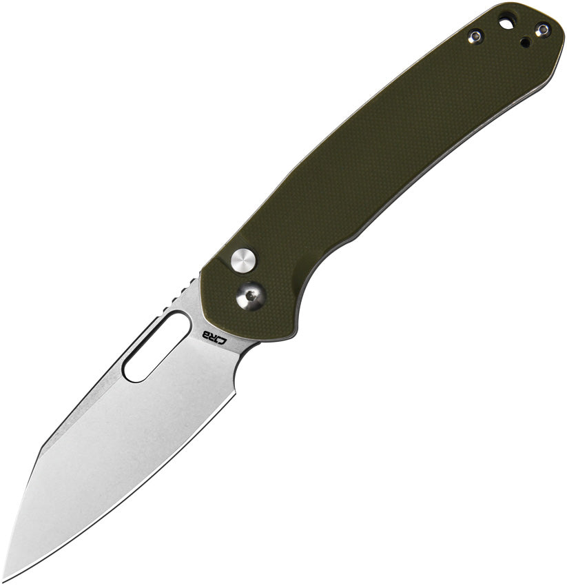 CJRB Pyrite Button Lock Green G10