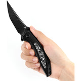 Kansept Knives Baku Linerlock Blk/White CF