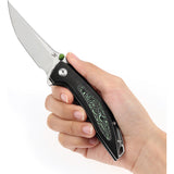 Kansept Knives Baku Linerlock Blk/Grn CF