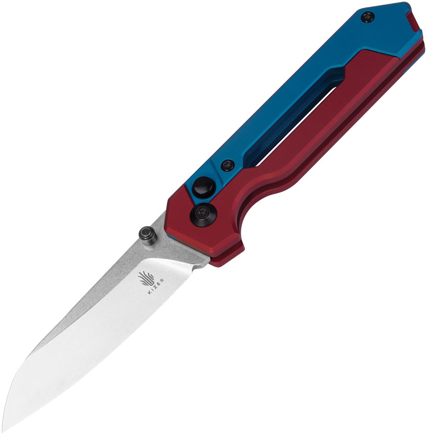 Kizer Cutlery Hyper Button Lock Blue/Red