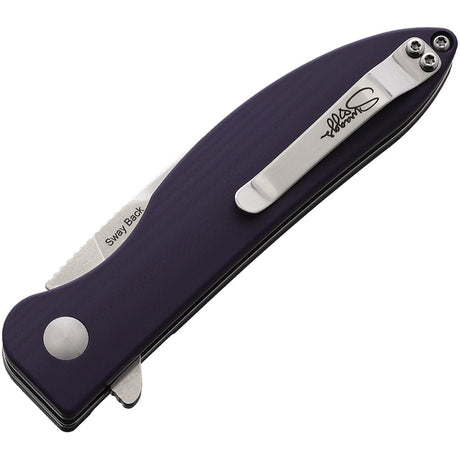 Kizer Cutlery Sway Back Button Lock Purple