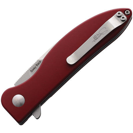 Kizer Cutlery Sway Back Button Lock Red