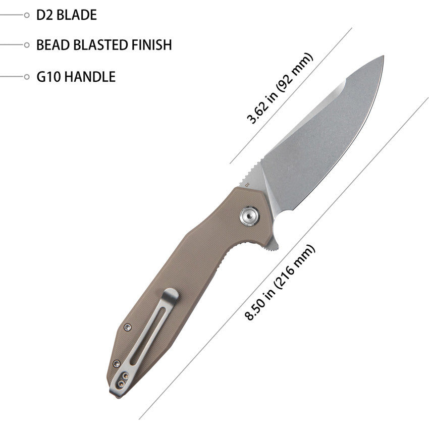 Kubey Nova Linerlock Tan