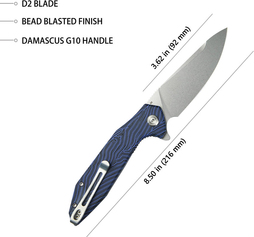 Kubey Nova Linerlock Blue/Blk