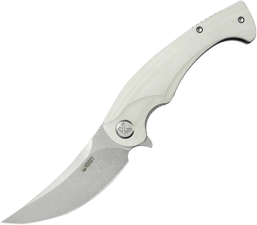 Kubey Scimitar Linerlock White