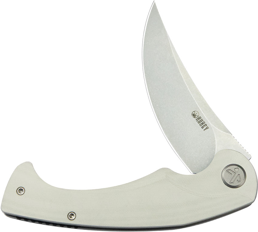 Kubey Scimitar Linerlock White