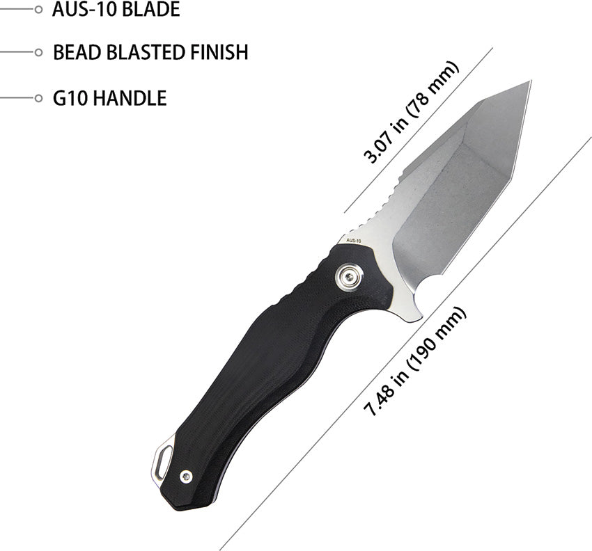 Kubey Golf EDC Fixed Blade Black