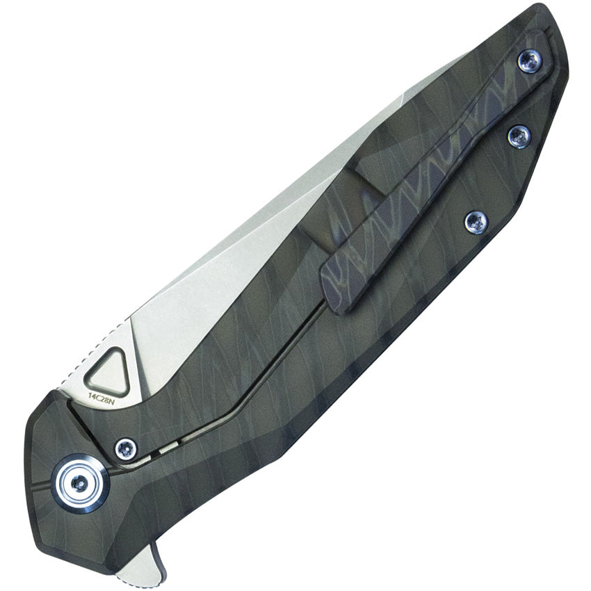 Kubey Nova Framelock Flame Titanium