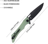 Kubey Raven Linerlock Black Jade