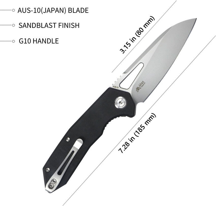 Kubey Vagrant Linerlock Black G10