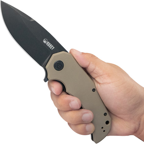 Kubey Bravo 1 Linerlock Tan Black