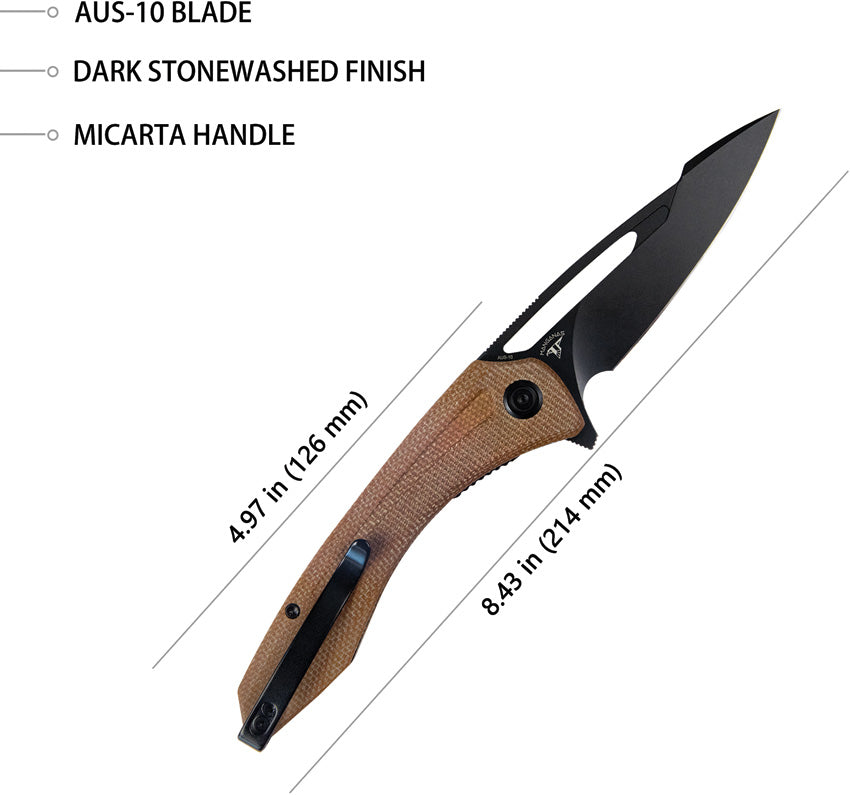 Kubey Merced Linerlock Tan Black