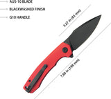 Kubey Calyce Linerlock Black Red