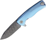 LionSTEEL ROK Titanium Flipper Blue