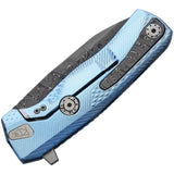 LionSTEEL ROK Titanium Flipper Blue