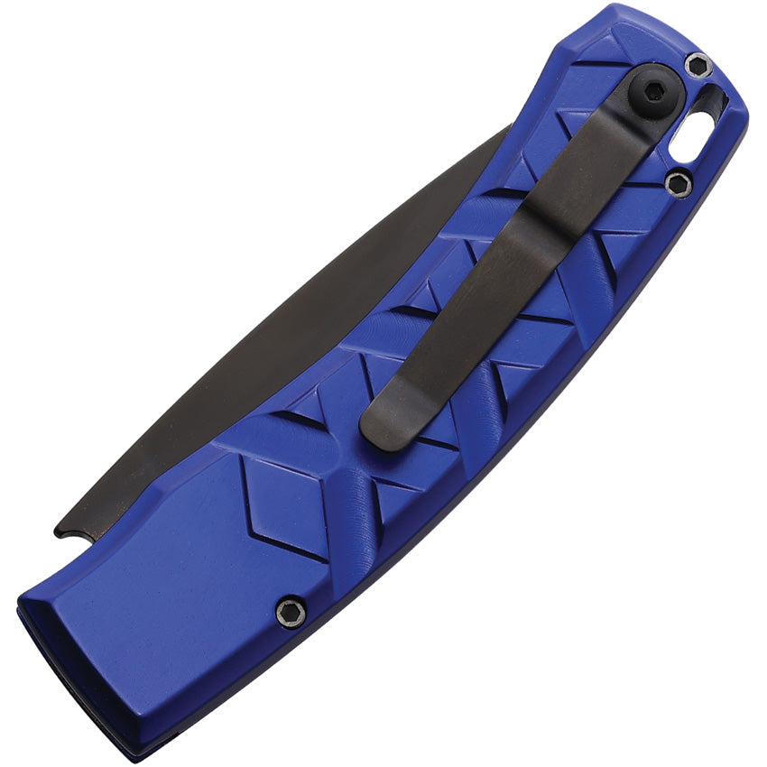 Piranha Knives Auto X Button Lock Blue