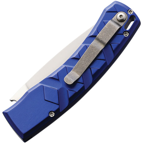 Piranha Knives Auto X Button Lock Blue