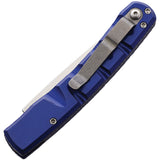 Piranha Knives Auto Virus Button Lock Blue