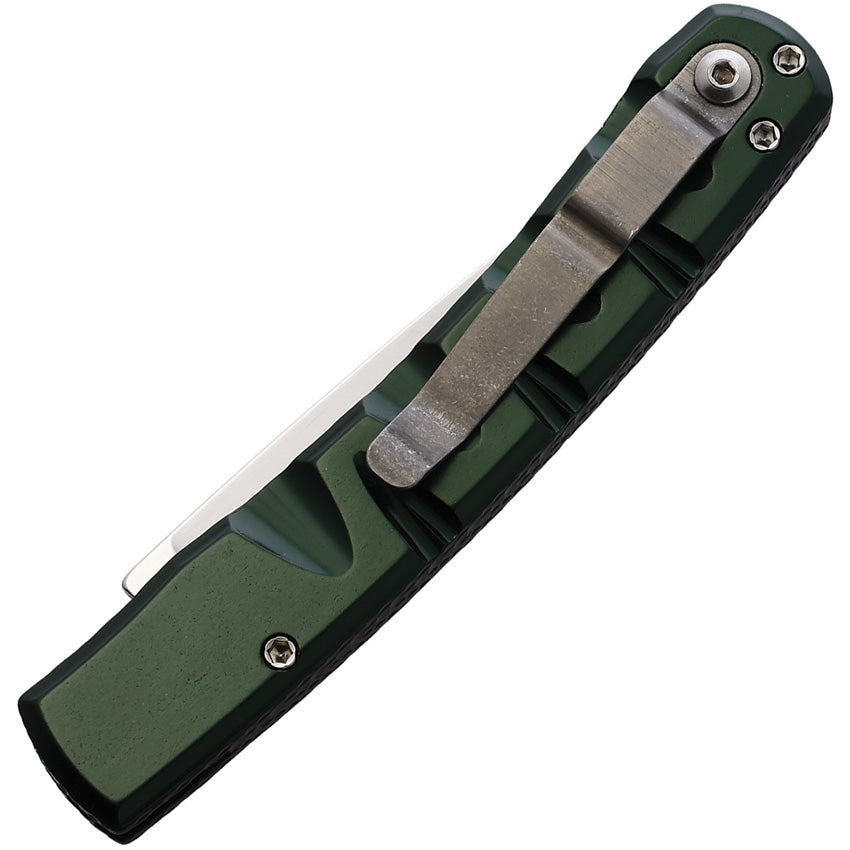 Piranha Knives Auto Virus Button Lock Grn