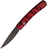 Piranha Knives Auto Virus Button Lock Red