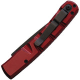 Piranha Knives Auto Virus Button Lock Red