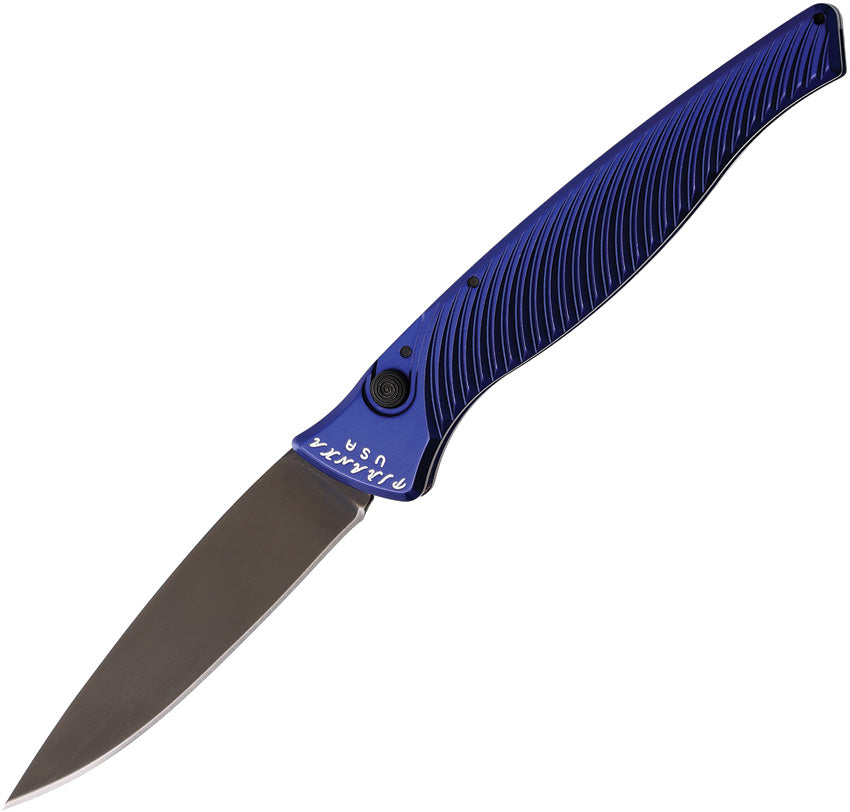 Piranha Knives Auto DNA Button Lock Blue