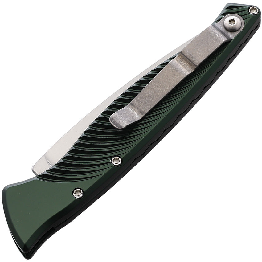 Piranha Knives Auto DNA Button Lock Green