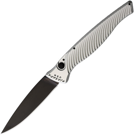 Piranha Knives Auto DNA Button Lock Silver