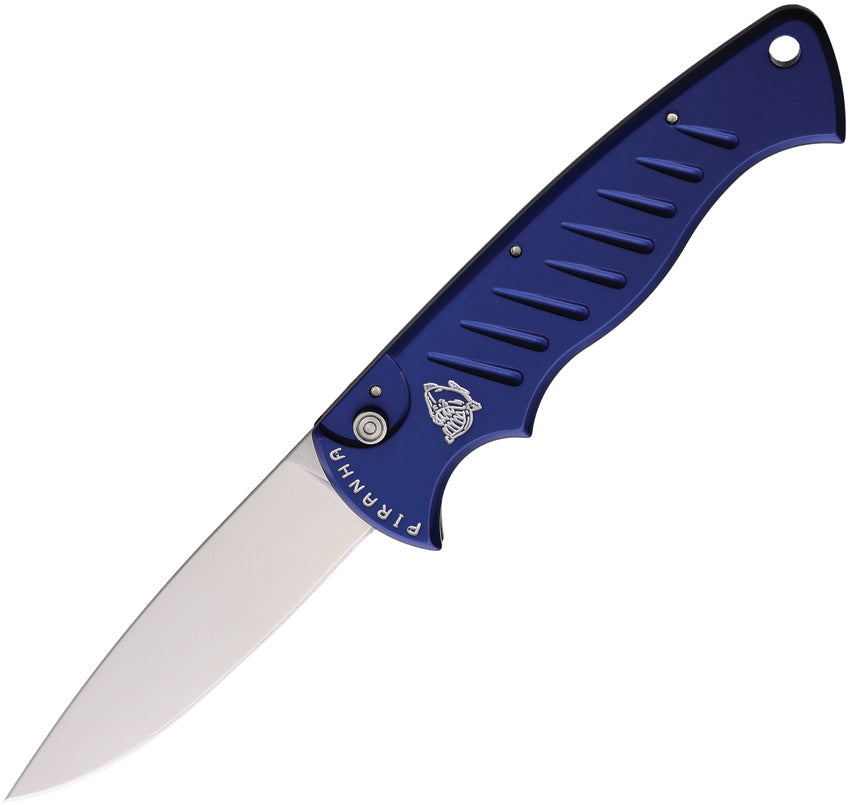 Piranha Knives Auto Pocket Blue Mirror