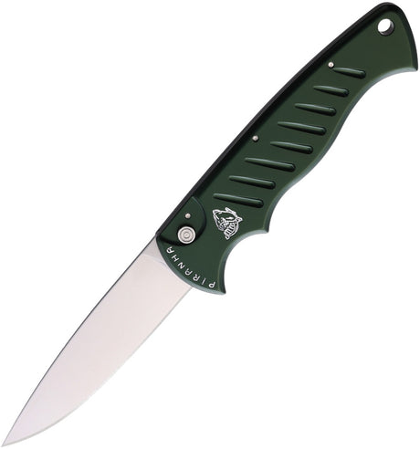 Piranha Knives Auto Pocket Button Lock Grn