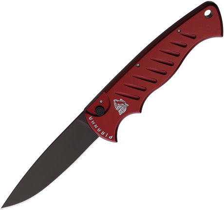 Piranha Knives Auto Pocket Button Lock Red