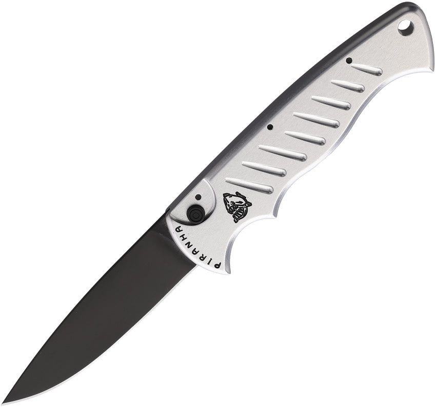 Piranha Knives Auto Pocket Button Lock Silver