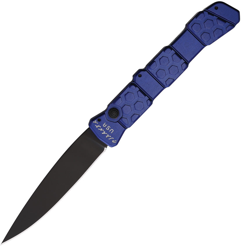 Piranha Knives Auto 21 Button Lock Blue